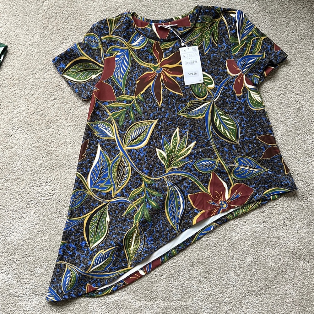 Zara angled short sleeve top